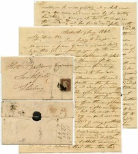 GB 1842 LONG LETTER IMPERFORATE PENNY RED Plate 14 CE COVER Scotland John Thorn