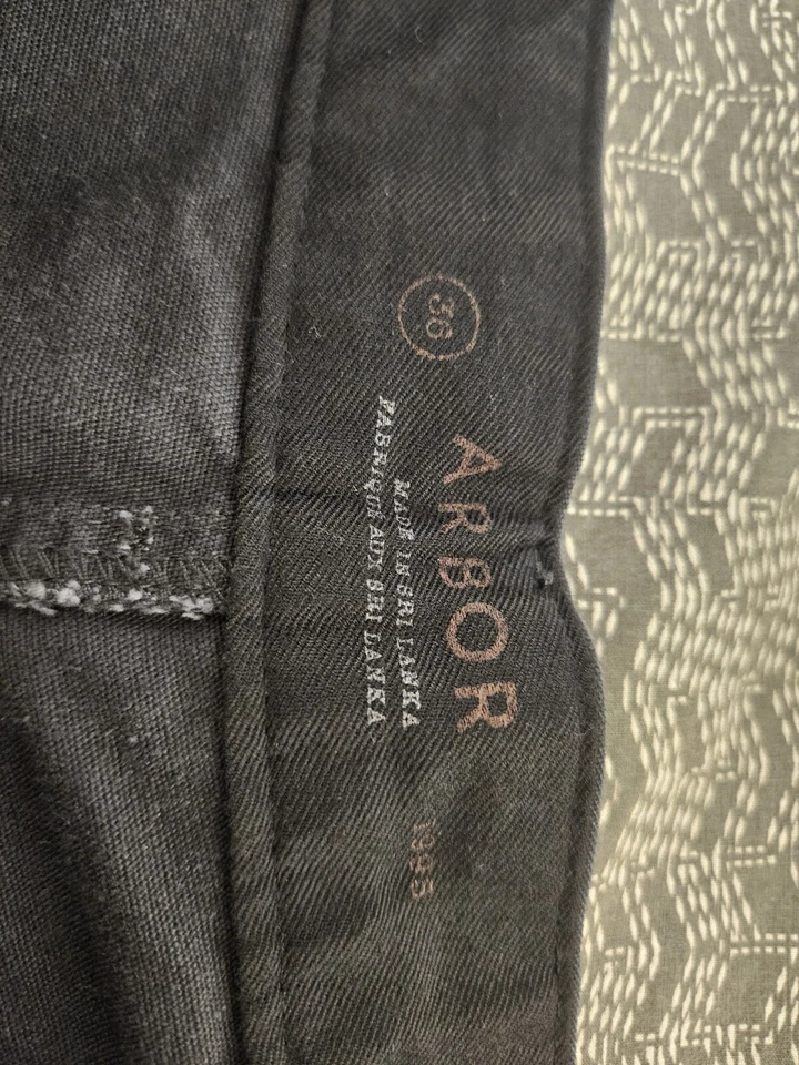 Pantalones Arbor para hombre talla 36x32 azul oscuro algodón orgánico precio de venta sugerido por el fabricante 99 USD botón mosca Foto 3 de 4