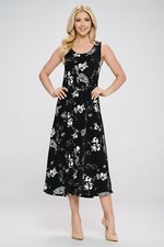 Travel Knit Dress, long A-Line Tank, Stretchy NO-IRON poly/span.  #308