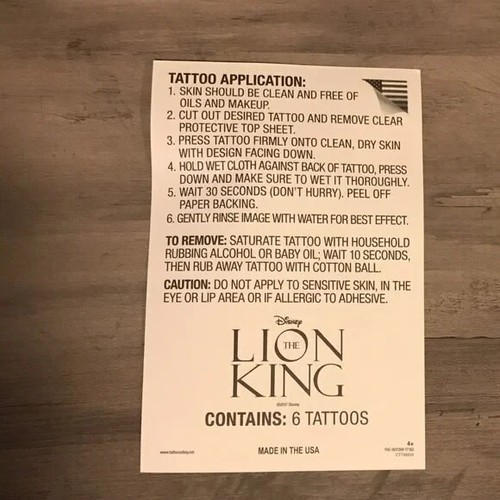 Tatuaggi temporanei Disney Movie Club Il Re Leone - Foto 2 di 2