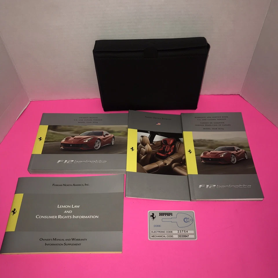 2014 FERRARI F12 БЕРЛИНЕТТА ВЛАДЕЛЬЦЕВ РУЧНОЙ НАБОР 📚 🚗 🚘 🚗 EUC ПОДЕРЖАННЫЙ - Изображение 4 из 4