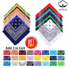 100% Cotton Paisley Print Bandana Face Mash Neck Cover Head Wrap Headband Scarf