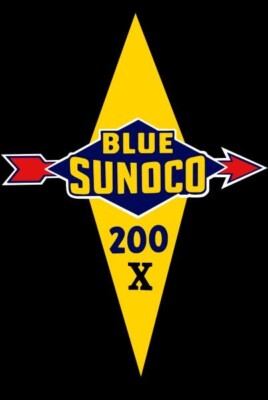 Blue SUNOCO Sun Oil Co. 200X Octane Gasoline DIECUT NEW 28'' Tall Sign USA STEEL