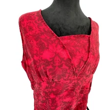 NYC Design Co Womens Red Silk Babydoll Tank Top Size 2X Empire Waist Sleeveless
