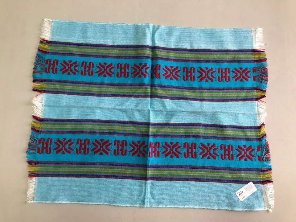 6 PIECE SET MEXICAN XLARGE NAPKINS , TABLE PLACE MAT , 25" X 18"  ,  TURQUOISE 1 - Image 2 of 2