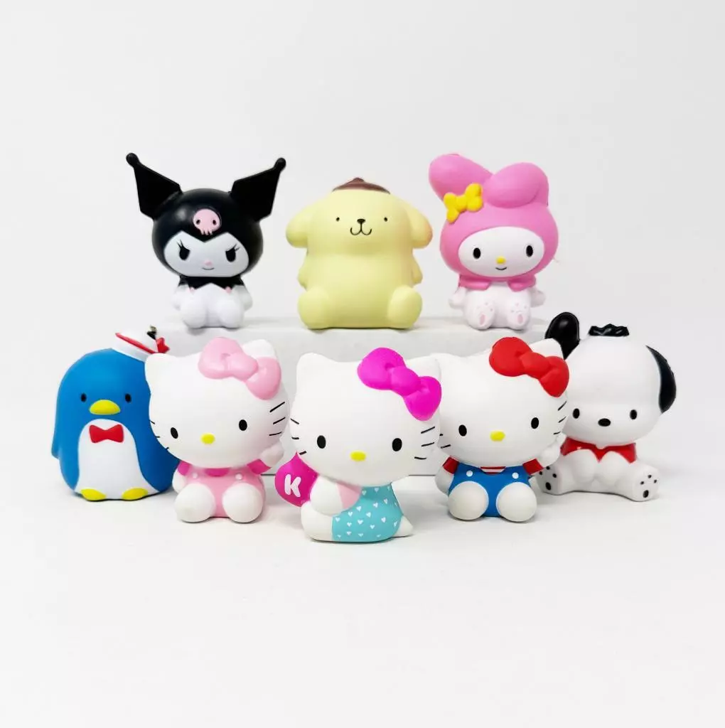 Hello Kitty + Friends Squish'Um Figures : Complete Set of 8 - New Loose a35