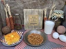 WOOD SIGN ONLY - BEANS Seeds Primitive Rustic Country FarmHouse Display Prop 92