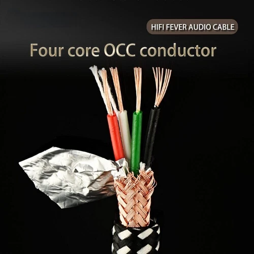 HIFI Audio 5N OCC Kern Typ C auf Cinch Kabel Lautsprecher Verstärker vergoldeter Stecker - Bild 5 von 9