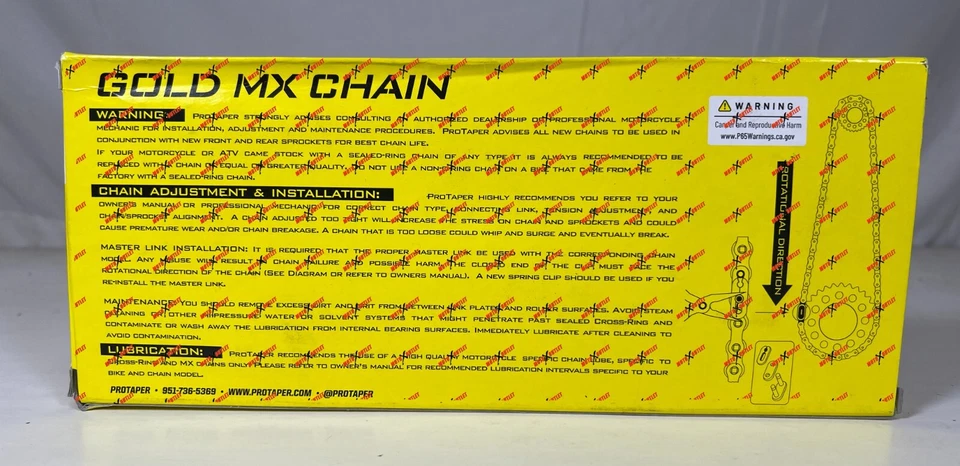 Pro Taper 520 MX1 Chain 120 Link Protaper Gold KTM  KX YZ CR RM 250 450 021708 - Image 3 of 4