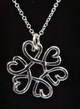 Sterling Silver Heart Necklace Earring Set - NEW In Box