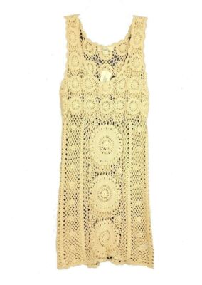 Boutique Forever 21 Tan Khaki crochet Dress Women's Size S (No lining) 
