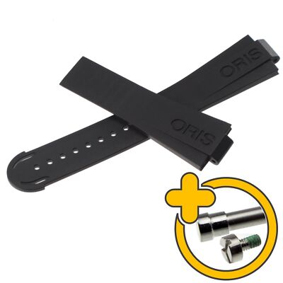 Original ORIS Kautschuk Armband 0742464 24 mm, schwarz, für ORIS Aquis date u.a