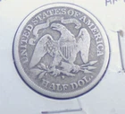 1876-S SEATED LIBERTY HALF DOLLAR  GOOD+ DETAIL 90% SILVER