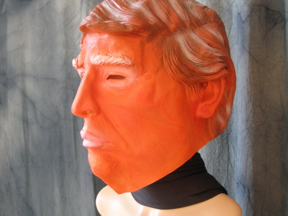 DONALD TRUMP MASKE, CELEBRITY Mr PRESIDENT männliche Latex Promi Maske angry ROT - Bild 3 von 4