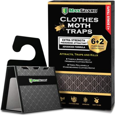 Maxguard Clothes Moth Traps (6+2 Free Traps) with Extra Strength Pheromones | N