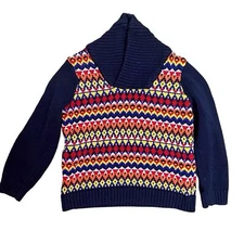 Janie and Jack Toddler Boys Fair Isle Shawl Collar Sweater Size 3T