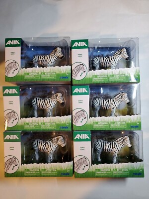 6 New Sealed Ania Tomy Animal Pack, Zebra Herd Zeal Figure Mini (USA SHIPS FREE)