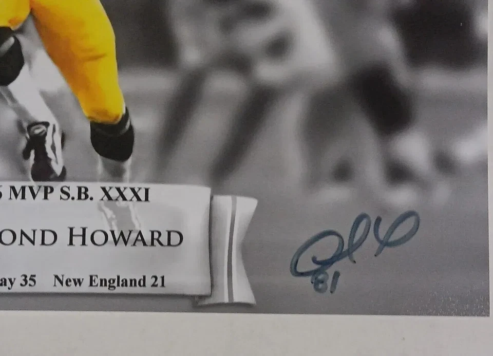 Foto firmada y mini casco certificado de autenticidad auténtico RIDDELL 8"×10" Desmond Howard SB 31 MVP Foto 4 de 4