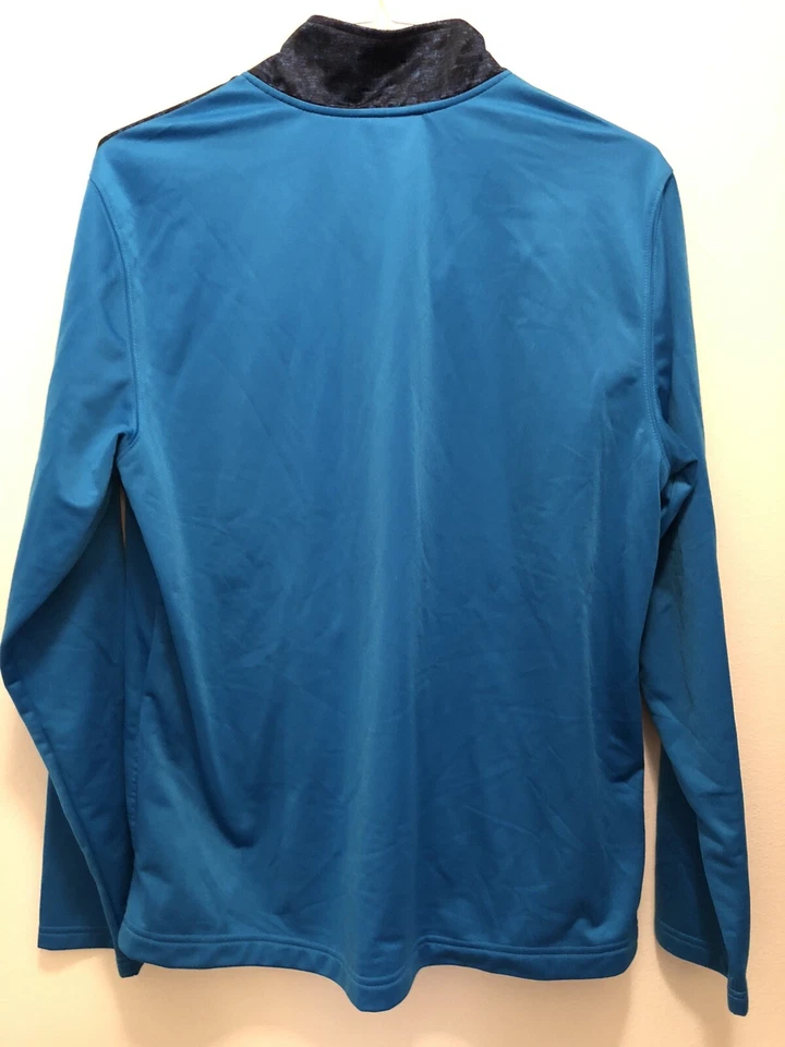 AND1 Jacket Coat Men's Size Large Lightweight Zip Up Blue W/Black Accent - Image 2 of 4