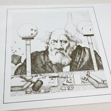 Charles Bragg Vtg Print Judge Sardonic Book Plate Portrait Law Court Retro Art