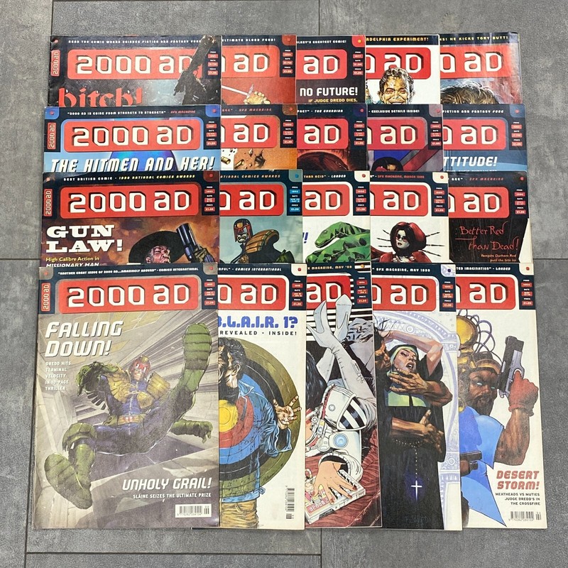 2000AD COMIC BOOK LOT 20 ISSUES JUDGE DREDD ABC ROBOTS ROGUE TROOPER REBELLION