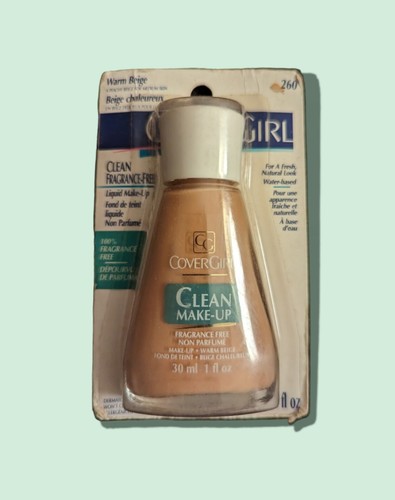 VINTAGE 1980s COVERGIRL Clean Liquid Foundation Makeup WARM BEIGE 260 NOS