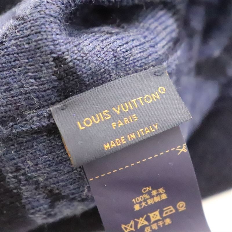 帽子 LOUIS VUITTON BONNET IKAT LOUIS VUITTON Bonnet LV Varsity Knit Cap Beanie Navy M77955