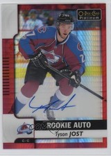 2017 O-Pee-Chee Platinum Rookie Autos Red Prism 43/50 Tyson Jost #R-TJ Auto f0l