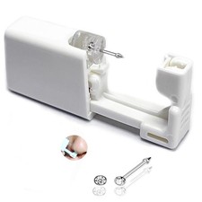 Safety 2mm Crystal Nose Piercing Gun Kit Self Nose Piercing Tool Device