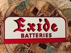 EXIDE BATTERIES VINTAGE ADVERTISING STORE RACK TOP SIGN 1950s CAR GAS OIL DISPLA