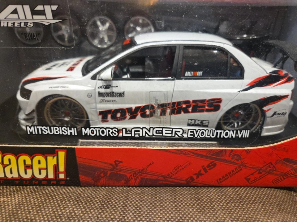 JADA IMPORT RACER MITSUBISHI MOTORS LANCER EVOLUTION VIII 1:18 TOYO TIRES HKS - Image 2 of 4