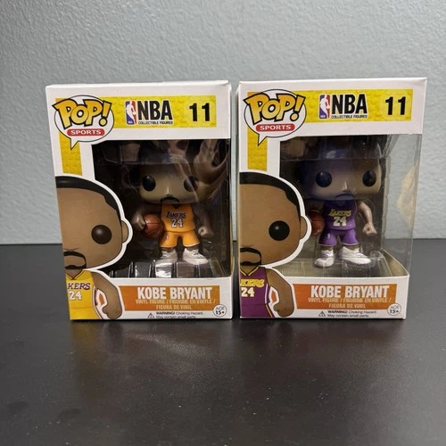 Pair Funko Pop! NBA - Kobe Bryant #11 - Gold #24 Purple #24 Jersey - Rare