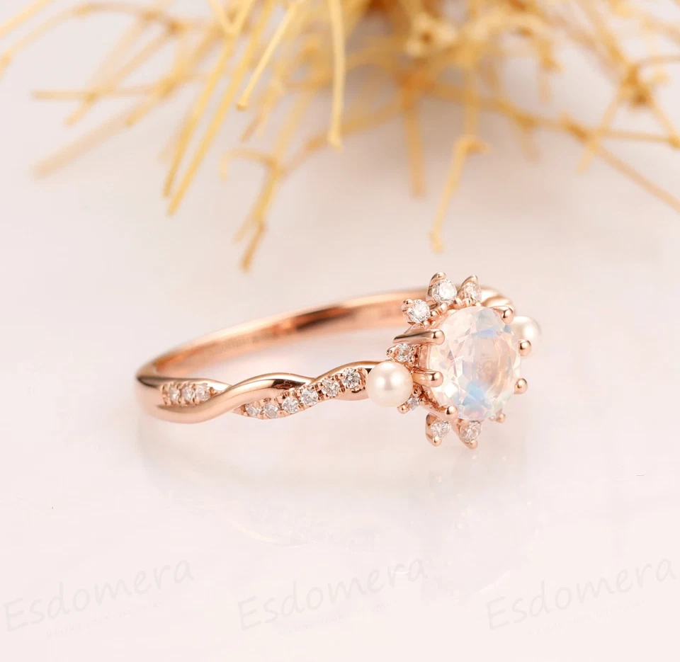 Anillo de compromiso piedra lunar Foto 4 de 4