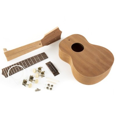 DIY Bausatz Sopran Ukulele Selbstbau-Set Korpus Hals Griffbrett Hardware