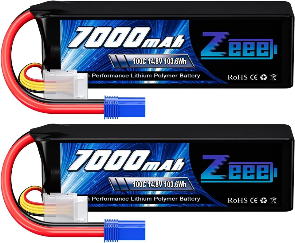 4S Lipo Battery 7000mAh 14.8V 100C Soft Case RC Battery with EC5 Connector Co... - Image 2 of 4