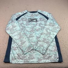 Pelagic Shirt Mens Blue Digital Camo Vaportek Performance Fishing Long Sleeve