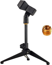 Universal Desktop Microphone Stand Adjustable MIC Tabletop Stand with Spring-Loa