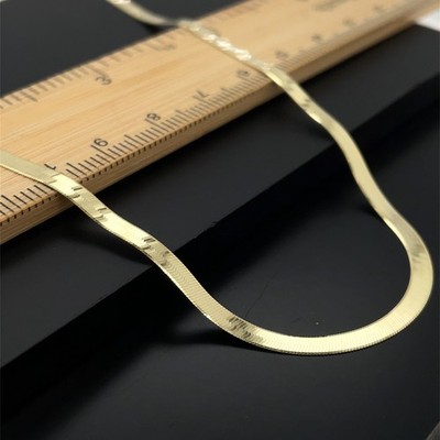 3 mm flache Schlangenkette 9 kt echtes Gold Halskette Glied Damen 16'' 17'' 18'' 19'' 20''