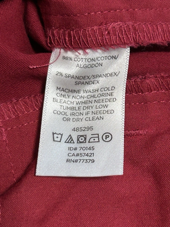 Pantalones Cortos Ann Taylor Devin Fit Bermuda Caminar Rojo Talla 2 Viaje Crucero 10” Entrepierna Foto 4 de 4