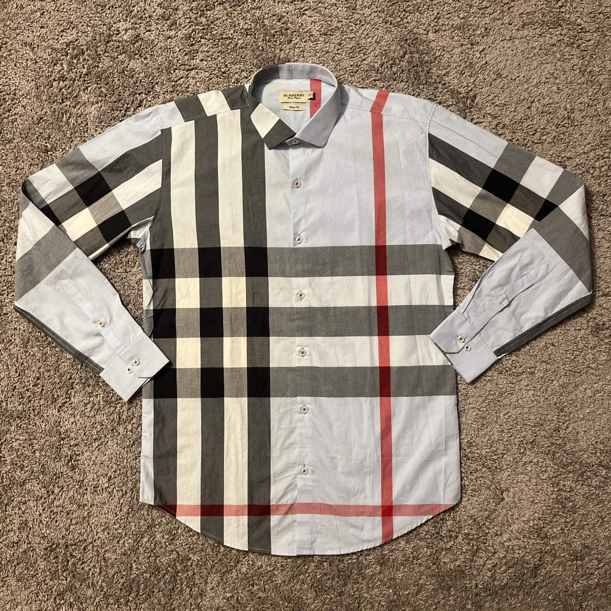 Burberry Long Sleeve Slim Casual Button-Down Shirts for Men for