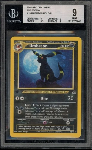 Pokemon Umbreon Neo Discovery 1st Edition Holo Rare #13 BGS 9 Mint