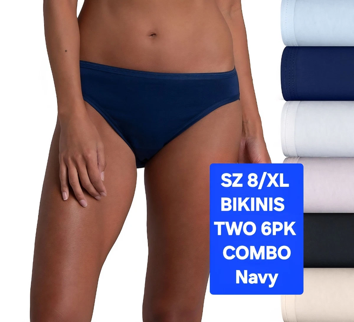 Fruit Of The Loom Mutandine Bikini Donna - Confezione Da 8, Traspiranti, Ultra Morbide, Vari Colori