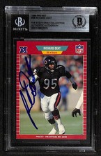 Richard Dent Signed 1989 Pro Set Chicago Bears Card Beckett Slab