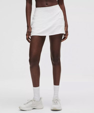 Lululemon Pace Rival Skirt Womens 6 Skort White Athletic Lined Tennis Mid Rise