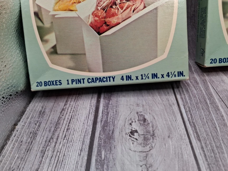 Vintage Hefty Freezer Boxes PINT Size 20 Count UNOPENED BOX Set Of Two - Image 2 of 4