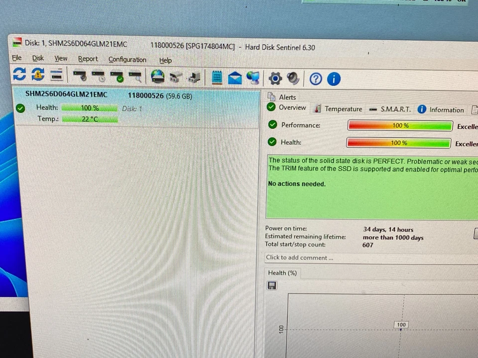 SMART 64GB EMC 118000526 SHM2S6D064GLM21 ISILON MLC M.2 SATA SSD USAGE 34 DAYS - Image 2 of 3