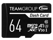 Team 64GB Dash Card microSDXC UHS-I/U3 Class 10 A1 V30 Memory Card with