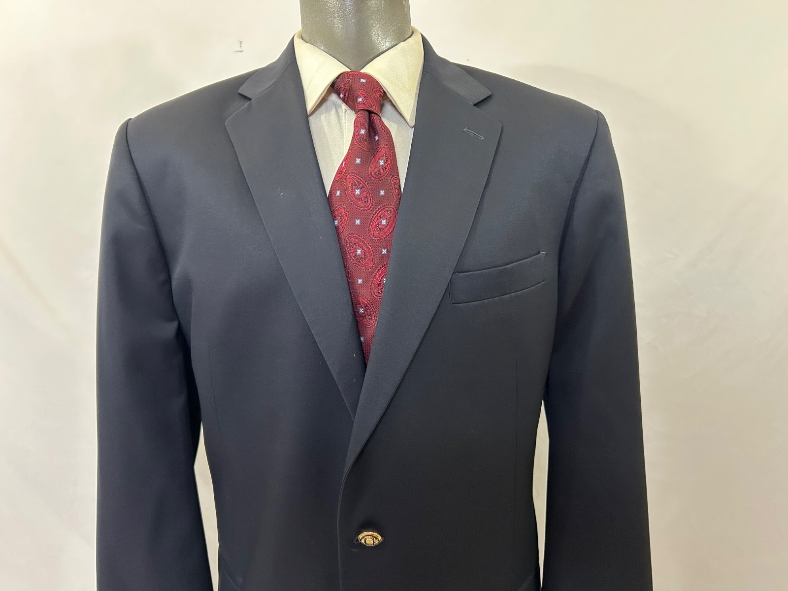 Corbin Recent Blue Navy Wool Solid Blazer Sz 44L - image 10