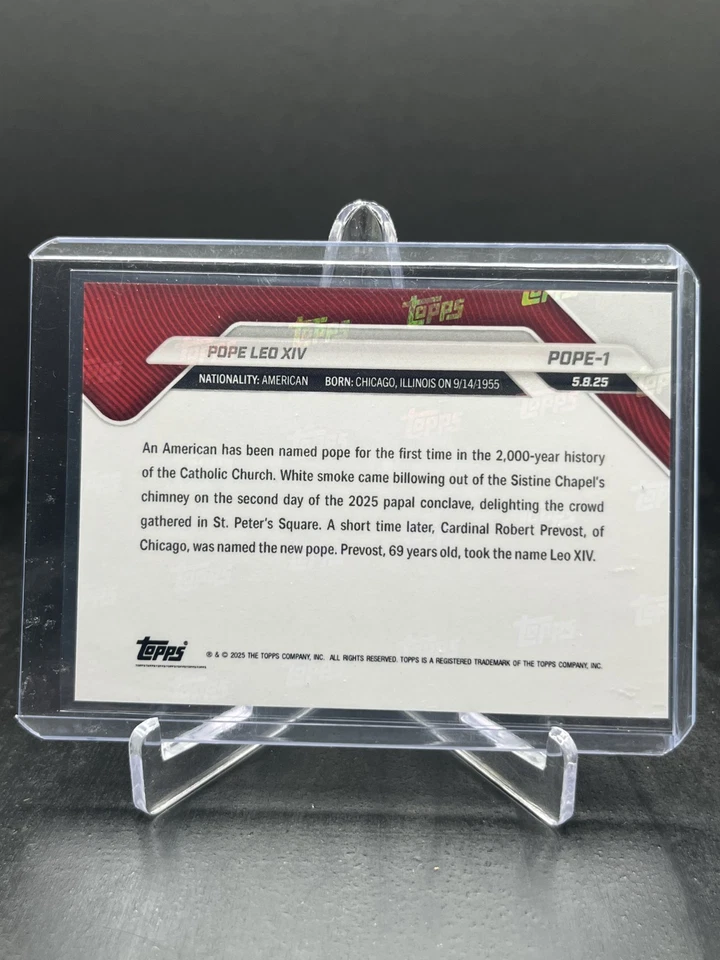 2025 Topps Now Pope Leo XIV "Habemus Papam!" 1st American Pope #POPE-1 - Image 2 of 2