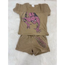 Marvel Amazing Spider-Man Toddler Outfit Set Shirt Shorts 3T Brown